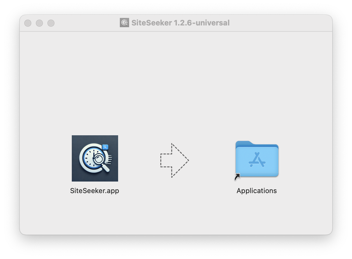 Install step showing Applications folder